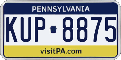 PA license plate KUP8875