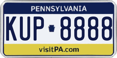 PA license plate KUP8888