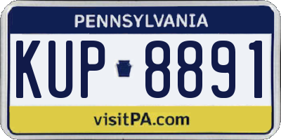 PA license plate KUP8891