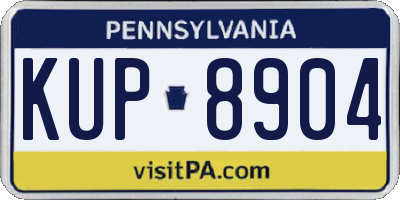 PA license plate KUP8904