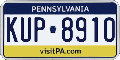 PA license plate KUP8910