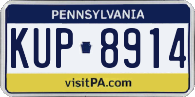 PA license plate KUP8914