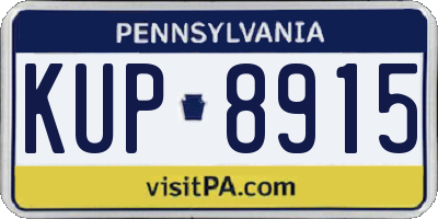 PA license plate KUP8915