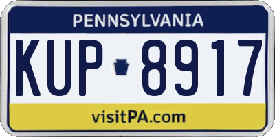 PA license plate KUP8917