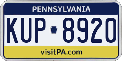 PA license plate KUP8920