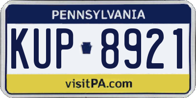 PA license plate KUP8921