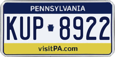 PA license plate KUP8922