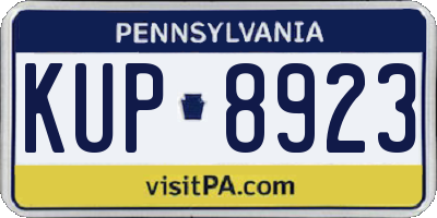 PA license plate KUP8923
