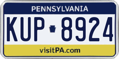 PA license plate KUP8924