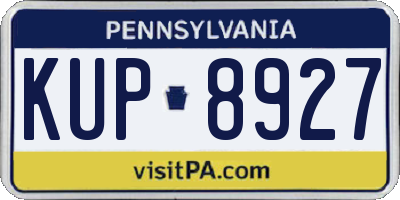 PA license plate KUP8927