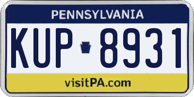 PA license plate KUP8931