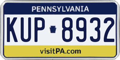PA license plate KUP8932