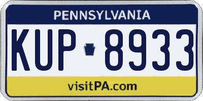 PA license plate KUP8933