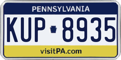 PA license plate KUP8935
