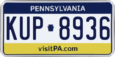 PA license plate KUP8936