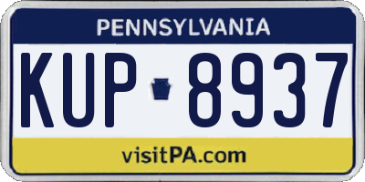 PA license plate KUP8937