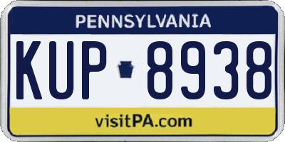PA license plate KUP8938