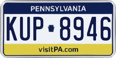 PA license plate KUP8946