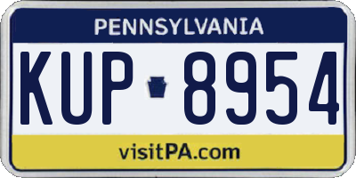 PA license plate KUP8954