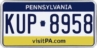 PA license plate KUP8958