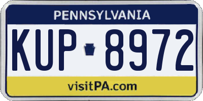 PA license plate KUP8972