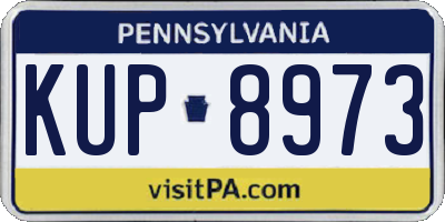 PA license plate KUP8973