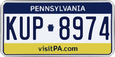 PA license plate KUP8974