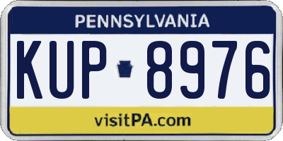 PA license plate KUP8976