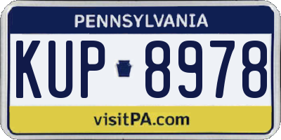 PA license plate KUP8978
