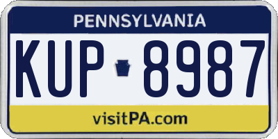 PA license plate KUP8987