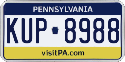 PA license plate KUP8988