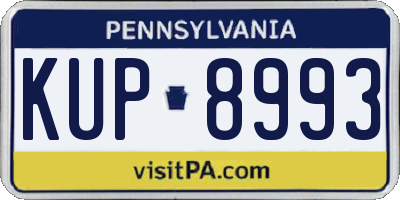 PA license plate KUP8993