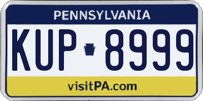 PA license plate KUP8999