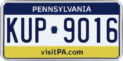 PA license plate KUP9016