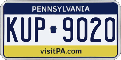 PA license plate KUP9020