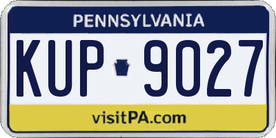 PA license plate KUP9027