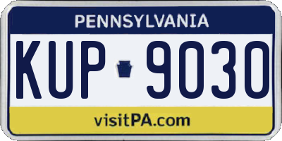 PA license plate KUP9030