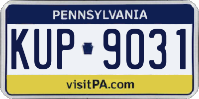 PA license plate KUP9031
