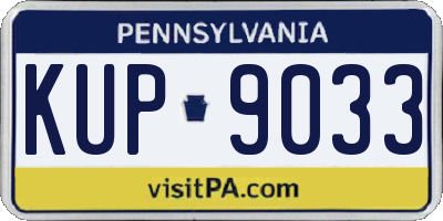 PA license plate KUP9033