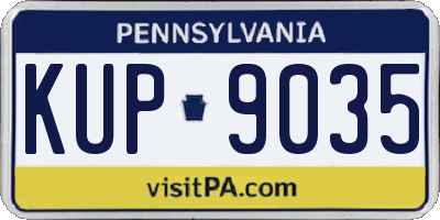 PA license plate KUP9035