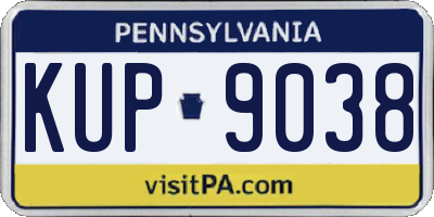 PA license plate KUP9038