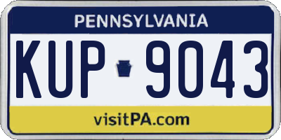 PA license plate KUP9043