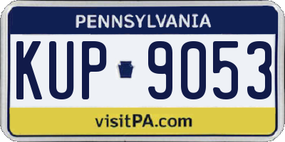 PA license plate KUP9053