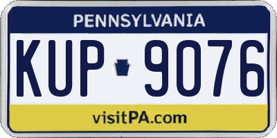 PA license plate KUP9076