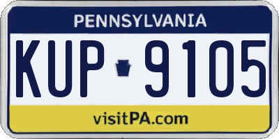 PA license plate KUP9105