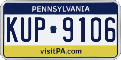 PA license plate KUP9106