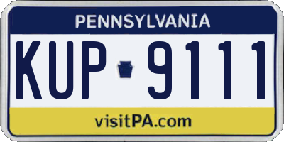 PA license plate KUP9111