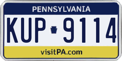 PA license plate KUP9114