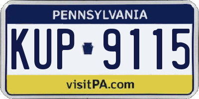 PA license plate KUP9115
