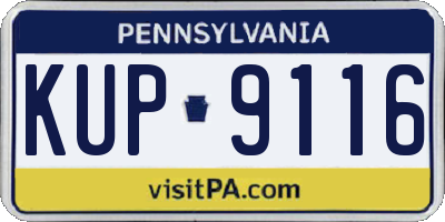 PA license plate KUP9116